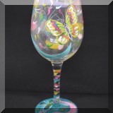 G18. Lolita handpainted wine glass, 9”h - $2 